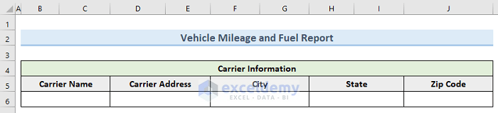 Step-by-Step Procedures to Make Daily Vehicle Mileage and Fuel Report in Excel