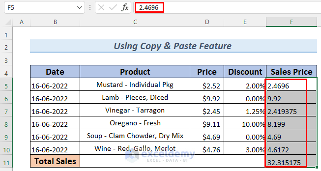 excel convert formula result to text string using copy and paste