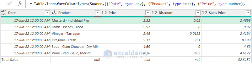 excel convert formula result to text string using power query editor