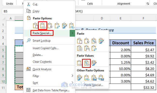excel convert formula result to text string using copy and paste