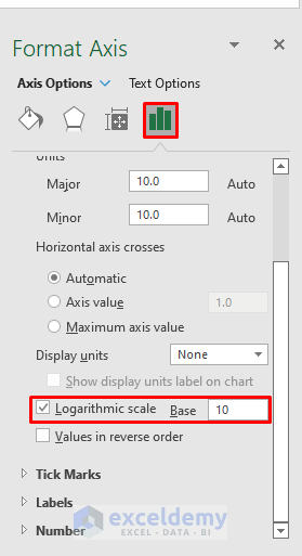 Excel Logarithmic Scale Start at 0