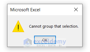 Excel Pivot Table: Cannot Group that Selection