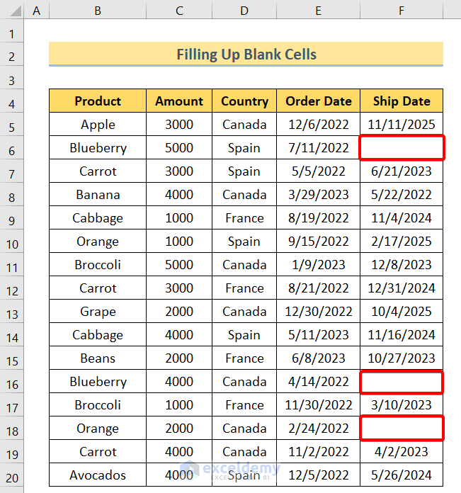 Filling Blank Cells to Fix ‘Cannot Group that Selection’ Error