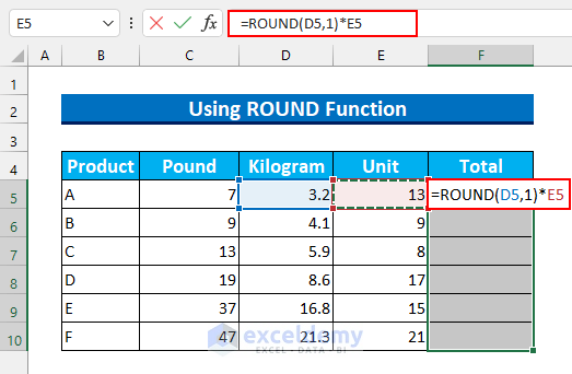 excel return value of cell not formula round