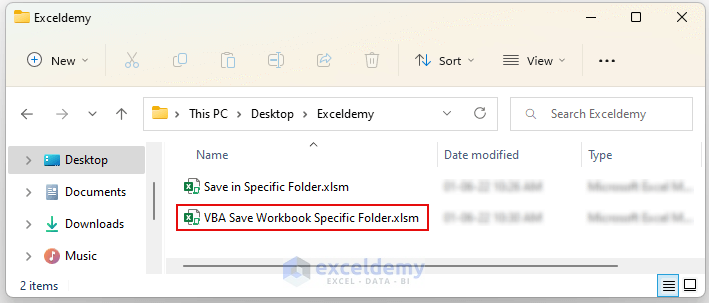 Final Output: Save Workbook in Specific Folder by Utilizing Save As Dialog Box