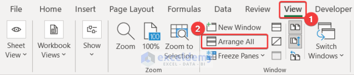 excel view side by side vertical synchronous scrolling