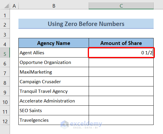 Stop Fraction Changing to Date in Excel Using Zero Before Numbers