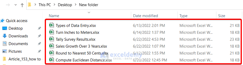 Arrange Excel Sheet in Ascending Order into a Folder