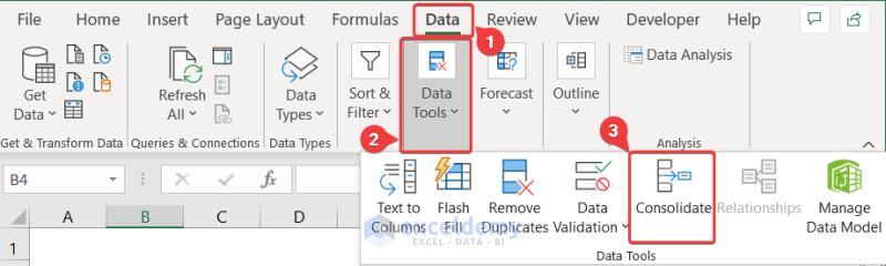 how to build a static consolidation in excel
