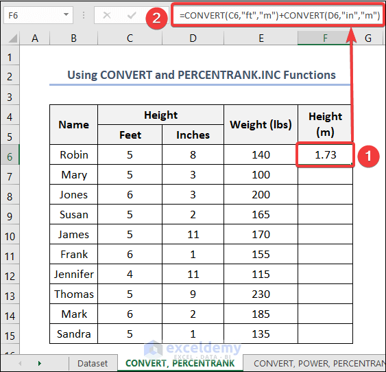 how to calculate bmi percentile in excel using CONVERT function