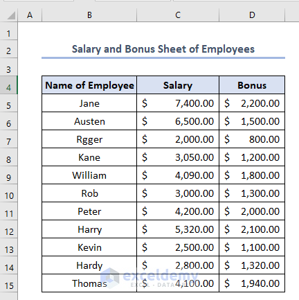 how to calculate bonus percentage in Excel