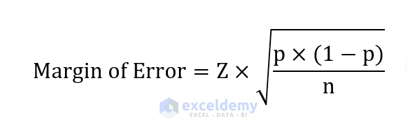 how to calculate margin of error in excel