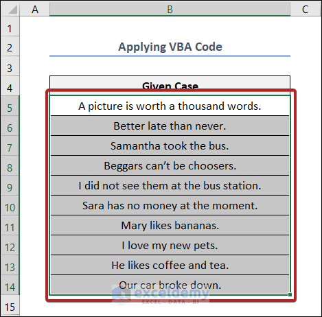 Applying VBA Code