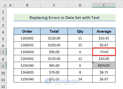 Marking Errors to Clean Data in Excel