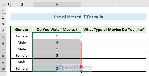 Convert Qualitative Data to Quantitative Data with Excel Nested IF Formula