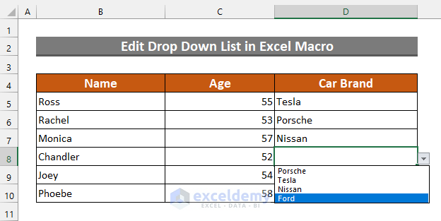how to edit drop down list in excel macro Intro