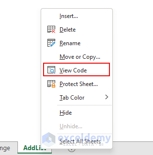 how to edit drop down list in excel macro View Code of Sheet