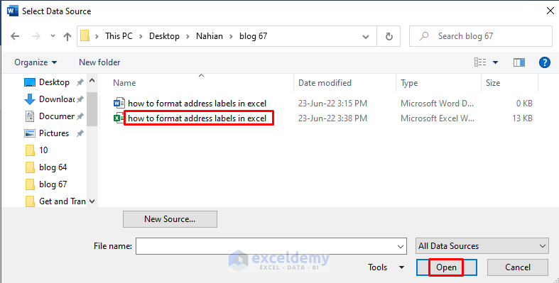 how to format address labels in excel