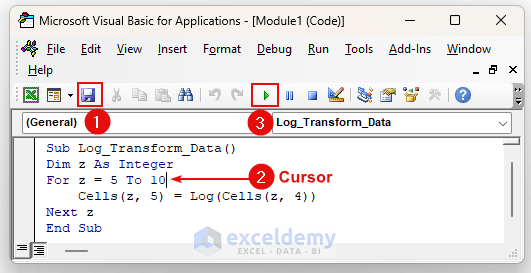 how to log transform data in excel