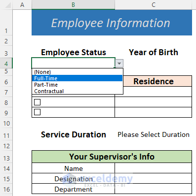 how to make a fillable form in excel