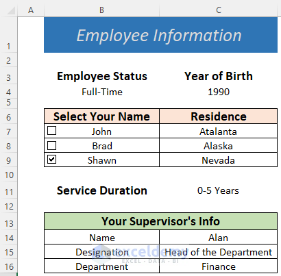 how to make a fillable form in excel