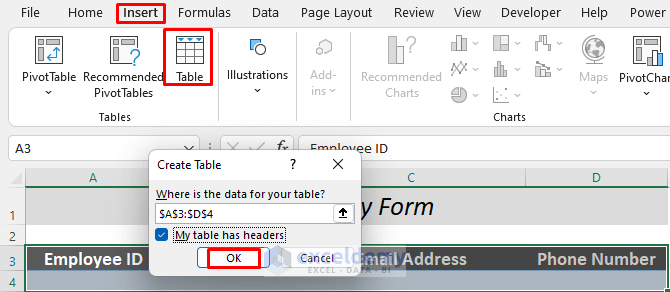 how to make a fillable form in excel