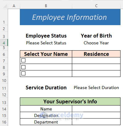 excel forms templates