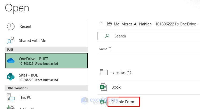 how to make a fillable form in excel