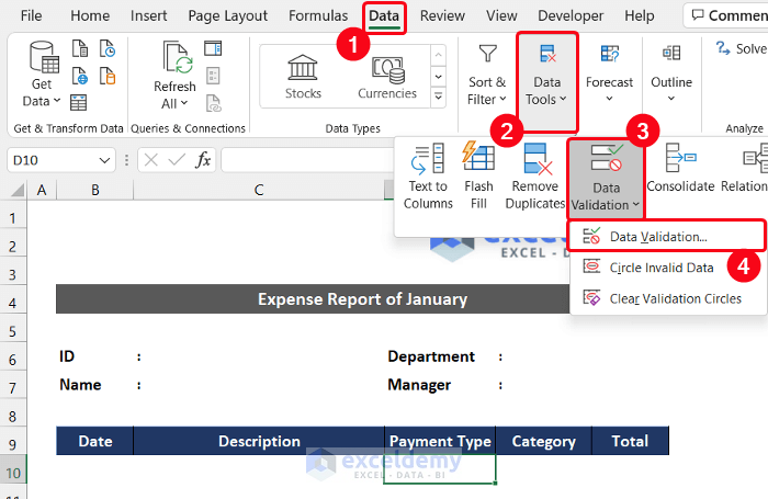 Generate Monthly Expense Report for All Months in Excel