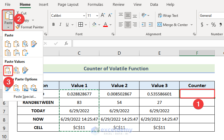 make excel calculateAvoiding Volatile Functions