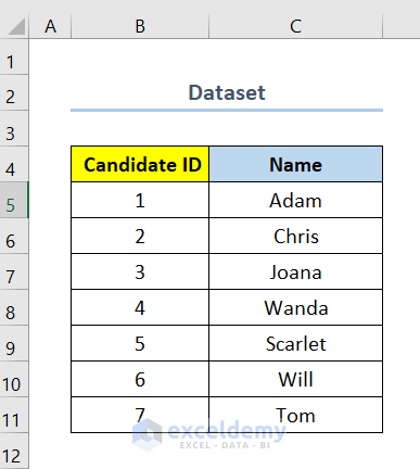 how to make a tally sheet in excel dataset