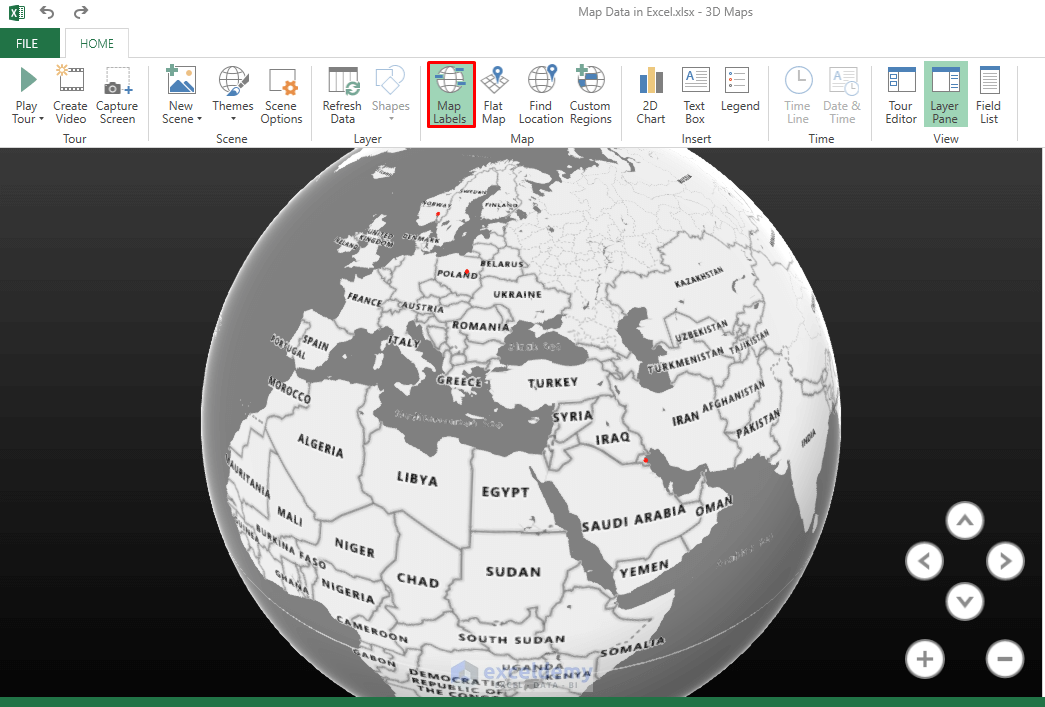 Utilizing 3D Map to Map Data in Excel