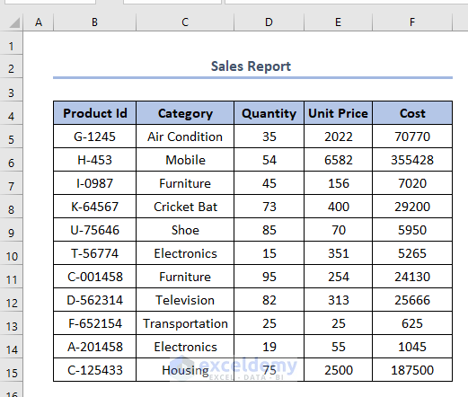how to organize data in Excel for analysis