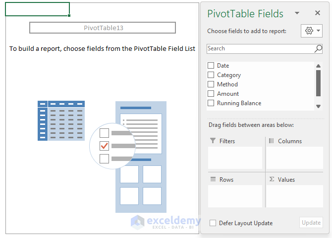 how to organize expenses in excel Pivot Table