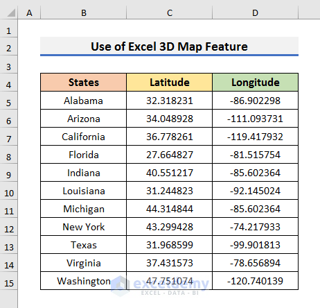 Plot Points on a Map Using Excel 3D Map Feature