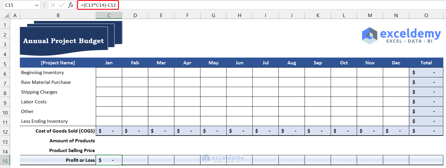 Generate Detailed Project Budget to Prepare Annual Budget for a Company