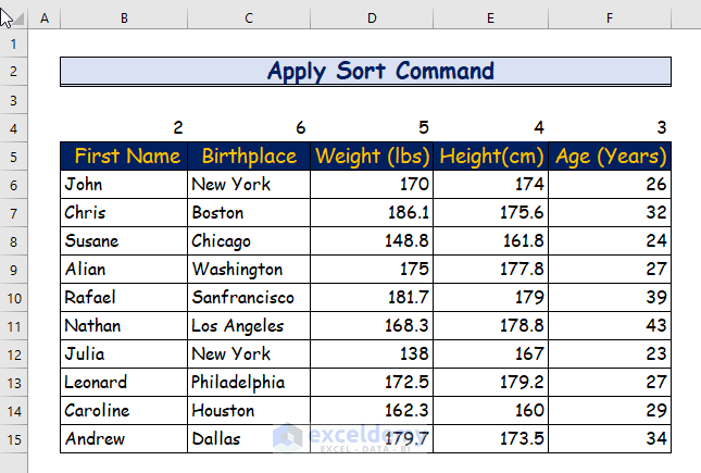 Rearrange Columns in Excel