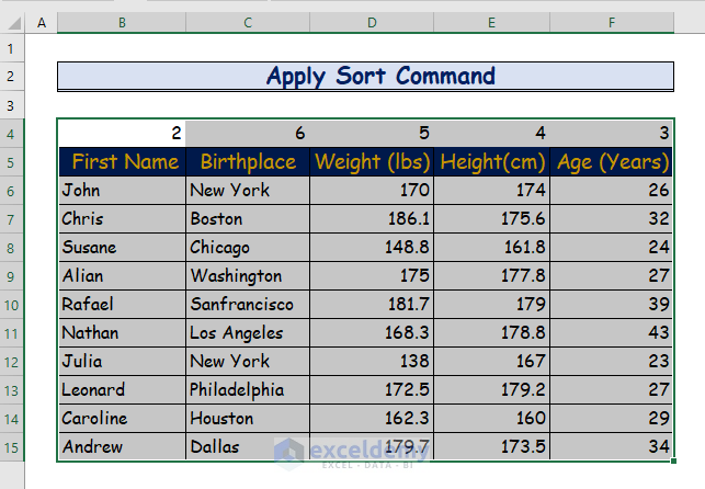 Rearrange Columns in Excel