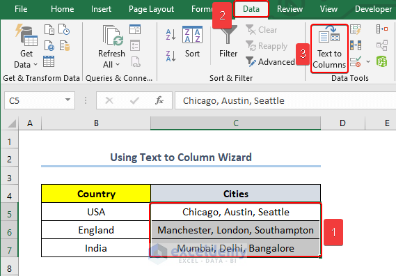 Using Text to Column Wizard to Remove Consolidation