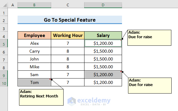 Delete All Notes with Excel Go To Special Feature