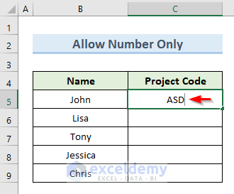 Limit Data Entry to Allow Only Number