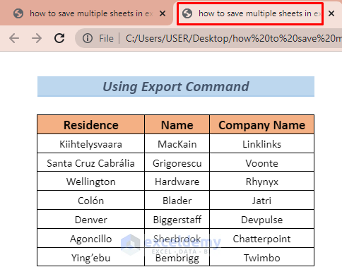 how to save multiple sheets in excel