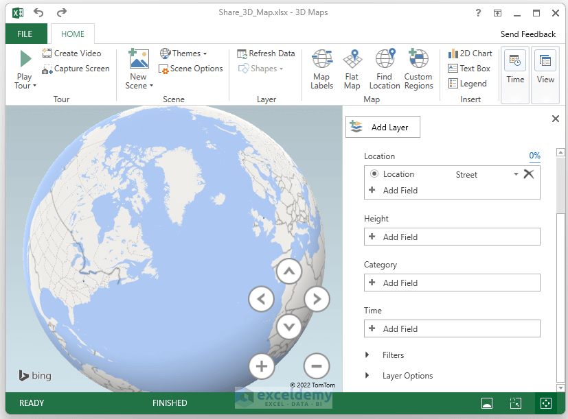 how to share a 3d map in excel 3D Map Welcome Window