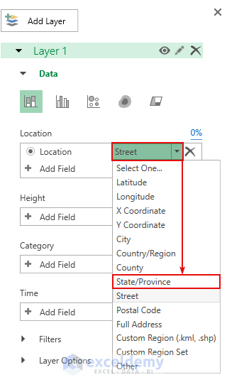 how to share a 3d map in excel Layout Pane