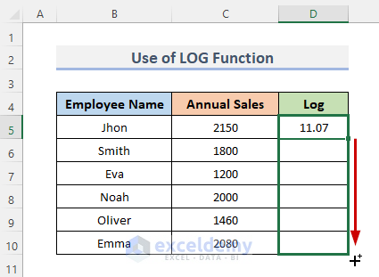 3 Different Ways to Transform Data to Log in Excel