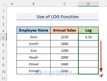 3 Different Ways to Transform Data to Log in Excel
