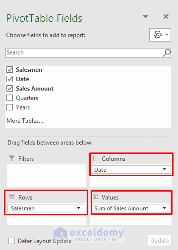 Use Custom Date Filter with Excel Pivot Table