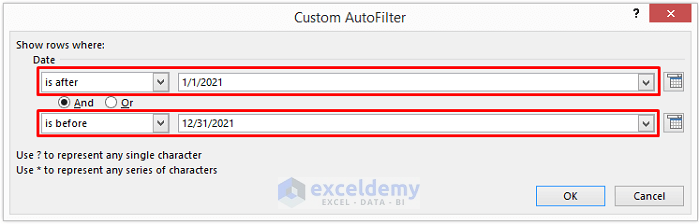 Use Filter Command to Apply Custom Date Filter in Excel