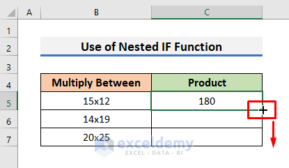 Insert Excel Nested IF Function to Return Correct Product