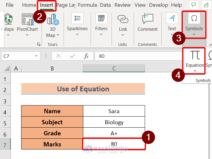Using Equation to Insert ‘Less Than or Equal to’ Symbol in excel